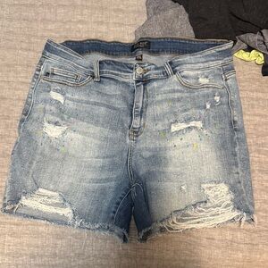 Judy Blue Light Blue Distressed Jean Shorts